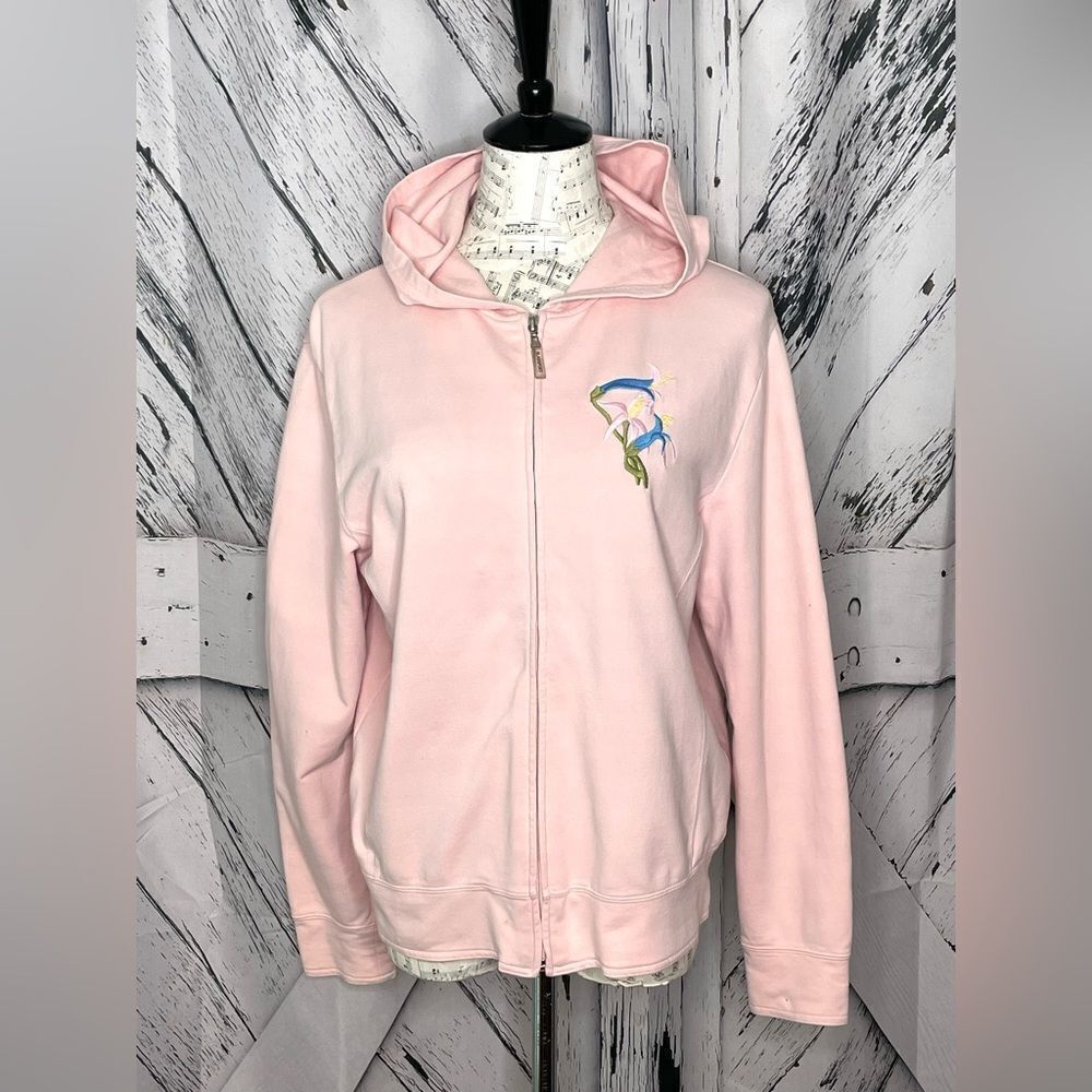 Blassport by Bill Blass Hoodie Sweatshirt Hummingbird Pink M